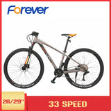 FOREVER 26/29 Inch Spoke Wheel Adult Mountain Bike MTB 33Speed Variable Speed Sports Cycling Aluminum Alloy Frame Road Bicycle
