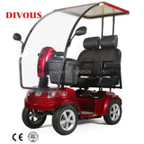 Four-wheeled  two seat electric  power scooter for the elderly  home double elderly moped for the disabled.