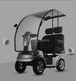 Four-wheeled  two seat electric  power scooter for the elderly  home double elderly moped for the disabled.