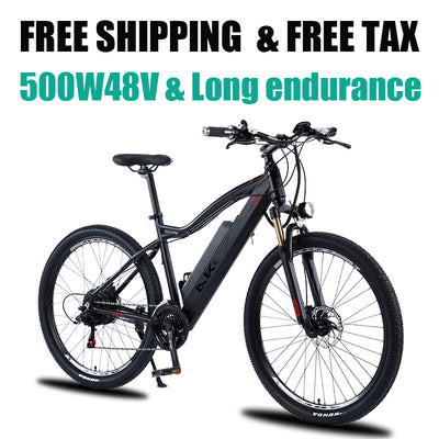 27.5-inch electric bike 500W48V electric motorcycle variable speed mountain bike ladies and men's high power electric bike