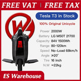 VAT Exemption Begode Gotway Tesla T3 Unicycle V3 New Anti-Spin Bluetooth Speaker 84V1500Wh 2000W LG One-Wheel Electric Monowheel