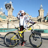 KUBEEN 26inch folding mountain bike 21 speed double damping bicycle double disc brakes mountain bike easy-smart-way.myshopify.com