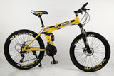 KUBEEN 26inch folding mountain bike 21 speed double damping bicycle double disc brakes mountain bike easy-smart-way.myshopify.com