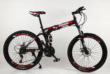 KUBEEN 26inch folding mountain bike 21 speed double damping bicycle double disc brakes mountain bike easy-smart-way.myshopify.com