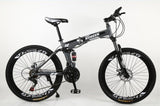 KUBEEN 26inch folding mountain bike 21 speed double damping bicycle double disc brakes mountain bike easy-smart-way.myshopify.com