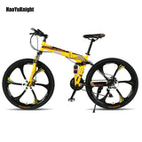 26 inches 21 Speed Folding Bicycle Male / Female / Student Mountain Bike Double Disc Brake Full Shockingproof kid's bicycle easy-smart-way.myshopify.com
