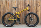 Double Suspension Folding Snow bicycle, fat bike 26er , 26*4.0 inch 7 21 27 30 speed ,26*17 fat bikes beach/snow mountain bike easy-smart-way.myshopify.com