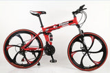 KUBEEN 26inch folding mountain bike 21 speed double damping bicycle double disc brakes mountain bike easy-smart-way.myshopify.com