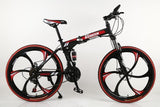 KUBEEN 26inch folding mountain bike 21 speed double damping bicycle double disc brakes mountain bike easy-smart-way.myshopify.com