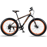 wolf's fang bicycle Mountain Bike 7/21speed 26"X 4.0" fat bike road bikes  Mechanical Disc Brake Spring Fork Alloy wheels bike easy-smart-way.myshopify.com