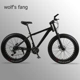 wolf's fang Mountain Bike bicycle fat bike 21 speed Aluminum alloy frame 26 inch  road Snow bikes Man Free shipping easy-smart-way.myshopify.com