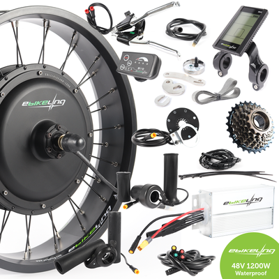 Waterproof 48V 1200W 20" FAT Direct Drive Rear e-Bike Conversion Kit