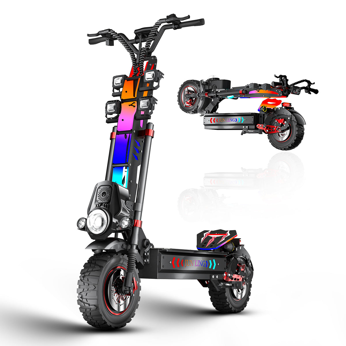 JL86 10000W Powerful Electric Scooter with 13inch Fat All-Terrain Tires 55MPH Electrical Kickscooter