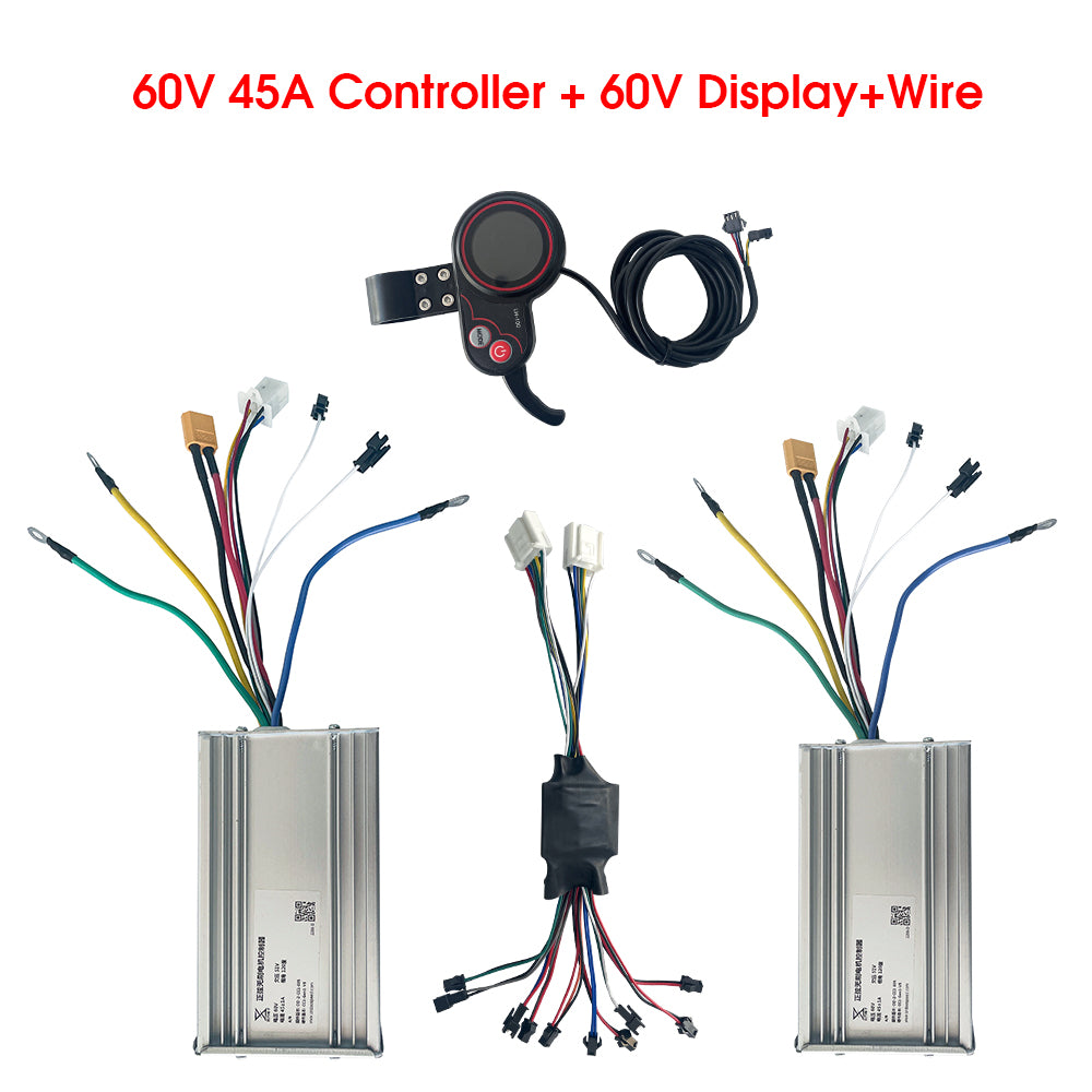 YunLi 60V 45A Controller for H10-2 Dual motors 3200w 5600w 6000w electric scooter Accelerator LH-100 Display
