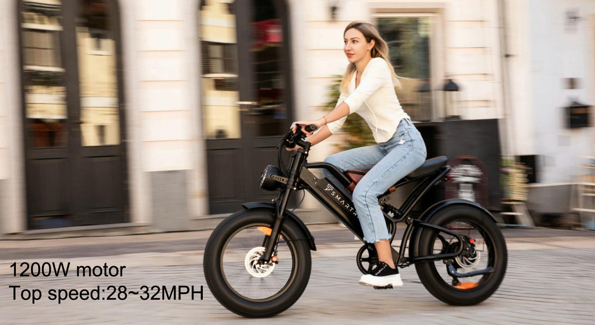 SMARTAVEL 20inch Fat Wheel 48V 1200W Electric Bicycle for Adult E Bike with Removable Battery&nbsp;off road tire mountain Ebike