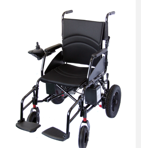 Side Mounted Lithium or Lead acid Battery Lightweight Folding Electric Power Wheelchair with Harness