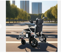 Adjustable Armrest Handicap Disabled Lightweight Foldable Electric Wheelchair Side Mounted 12Ah Lead acid Battery