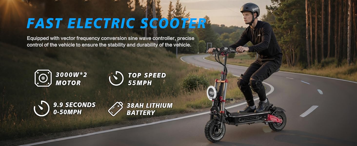 S5 60V 6000W Dual Motor Electric Scooter with NFC big screen APP E Scooters