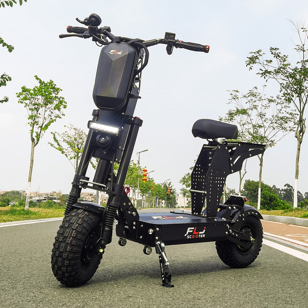 FLJ K14 14inch 8000W Fat wheels skateboard electric scoote with Short Handle fast speed 58MPH