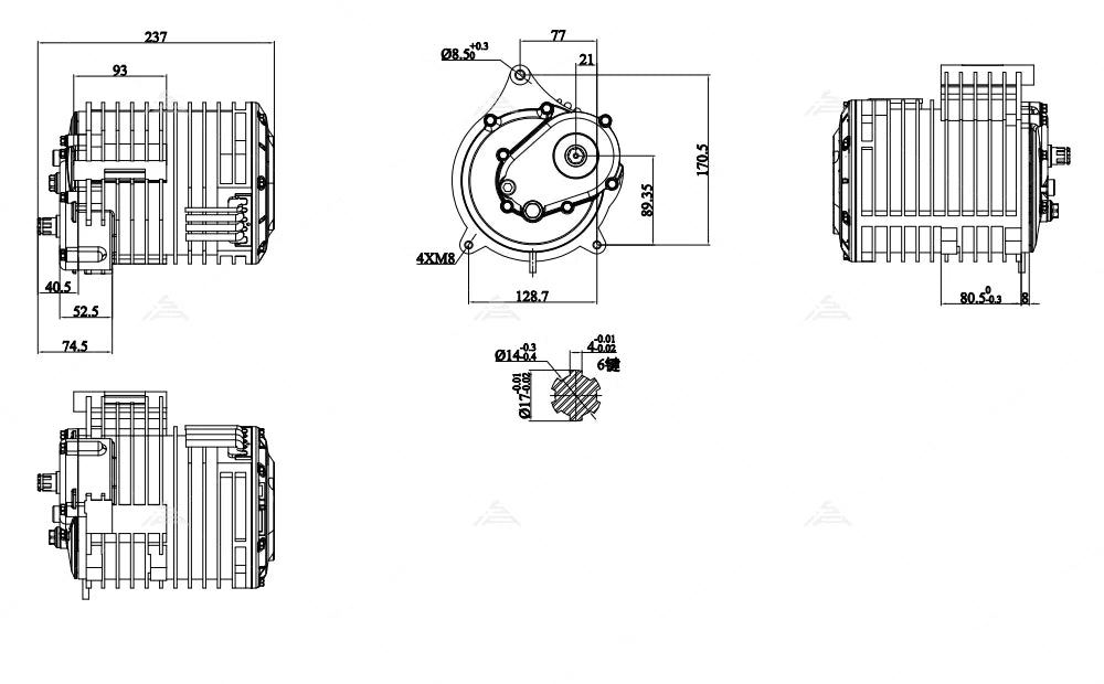 US Warehouse! QS138 V3 70H 72V 100kmph Mid Drive Motor with 1:2.35 gearbox for Electric ATV Dirtbike Motorcycle