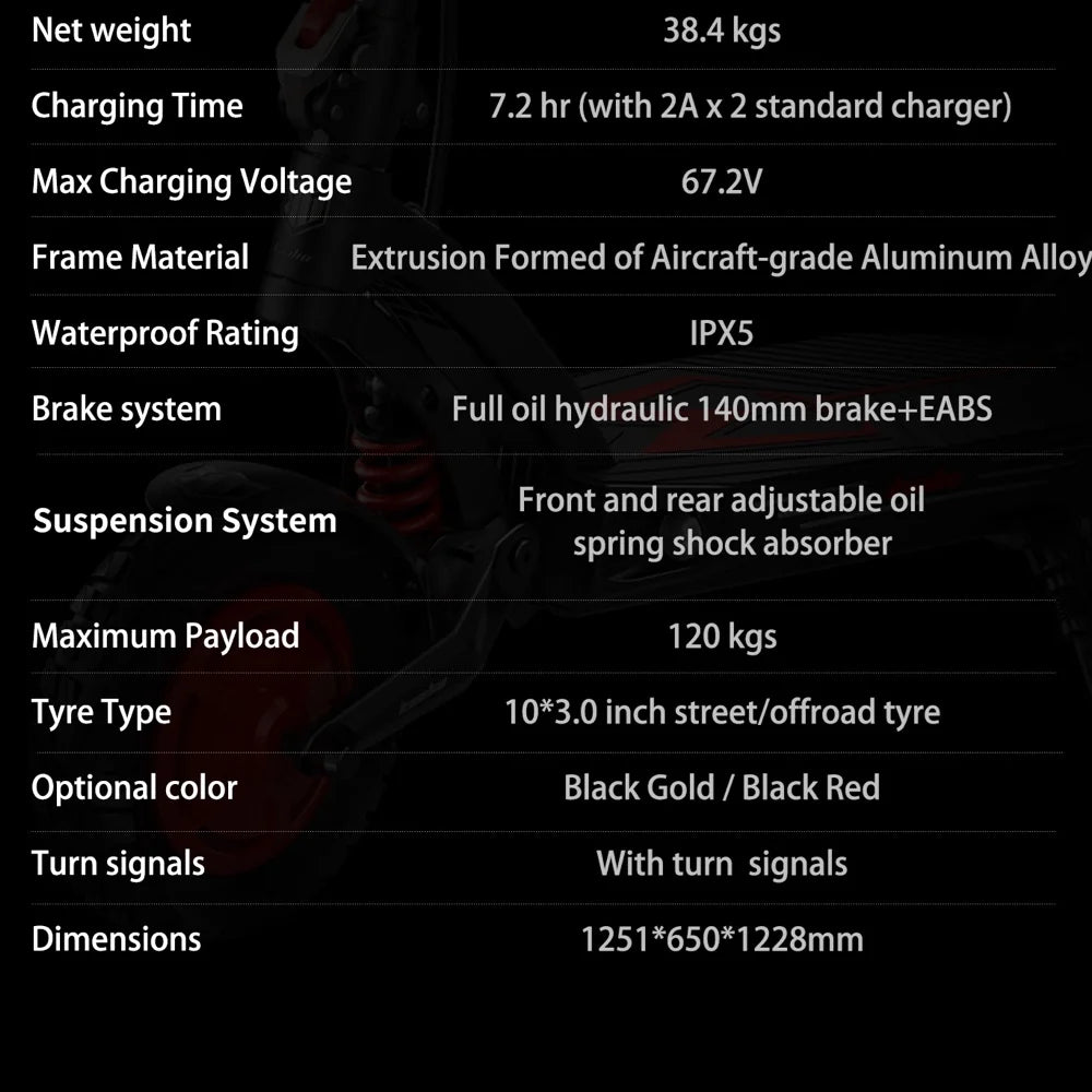 Pre-sale KB Wolf Warrior X King GT 10inch 60V 28Ah Battery Double Motor 2200W Top speed Kaa-bo Electric Scooter