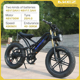 Electric Bike for Adults 750W Motor 48V 13Ah Fat Tire Removable Battery 20'' 45MPH Snowy Mountain Electric Bike