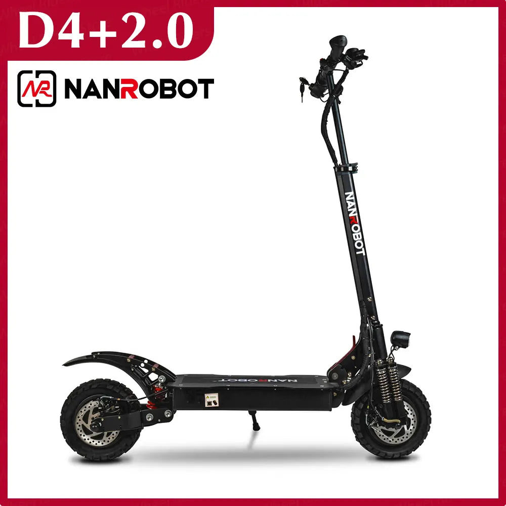 Nanrobot D4+2.0 10inch 52v Adult Electric Scooter With Seat Foldable Off Road Tire Electric Kick Scooter E-Scooter