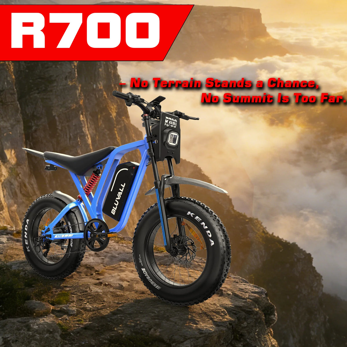 US/EU Local Delivery 1500W Electric Bike Bluvall R700 1500W 52V Long Range All-Terrain eBike For Outdoor Play 52V 25AH Long Range 35MPH 20" Fat Tire Waterproof All-Terrain E-Bike for Road Snow Beach