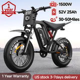 US/AU Local Delivery 1500W Electric Bike Bluvall R700 1500W 52V Long Range All-Terrain eBike For Outdoor Play 52V 25AH Long Range 35MPH 20" Fat Tire Waterproof All-Terrain E-Bike for Road Snow Beach
