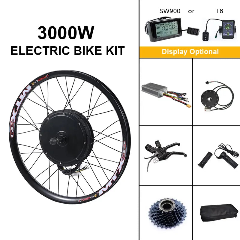 150mm dropout 90km/h max speed LCD display  3000w  electric bike conversion kit 48V-72V 3000w E Bike conversion Kit