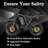 US/AU Local Delivery 1500W Electric Bike Bluvall R700 1500W 52V Long Range All-Terrain eBike For Outdoor Play 52V 25AH Long Range 35MPH 20" Fat Tire Waterproof All-Terrain E-Bike for Road Snow Beach