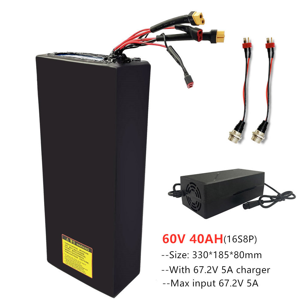60V 40Ah Waterproof Electric Scooter Battery with 67.2V 5A Fast Charger