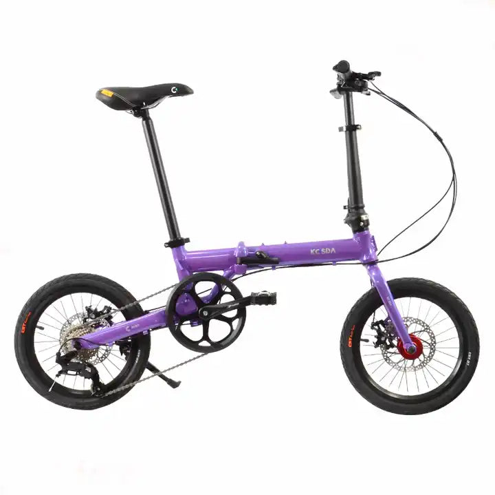 Road bike KOSDA 16-inch aluminum plating color ultra light folding bicycle 8-10 speed change system Kosda brand road bicycle