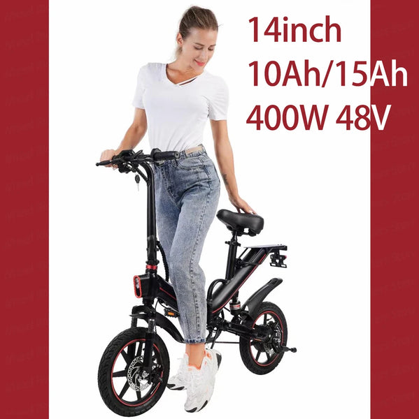 V5 E-bike 400W 48V 10Ah 15Ah 14inch Electric Bike Bicycle USA Stock