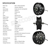 QSMOTOR 12inch 2000W 72V 65kph Hub Motor with EM72100 Controller Kits for Scooter