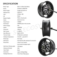 SiAECOSYS 17X6.0inch 12000W V4 96V 157kph hub Motor with ND96850 Far Driver Controller for Electric Motorcycle