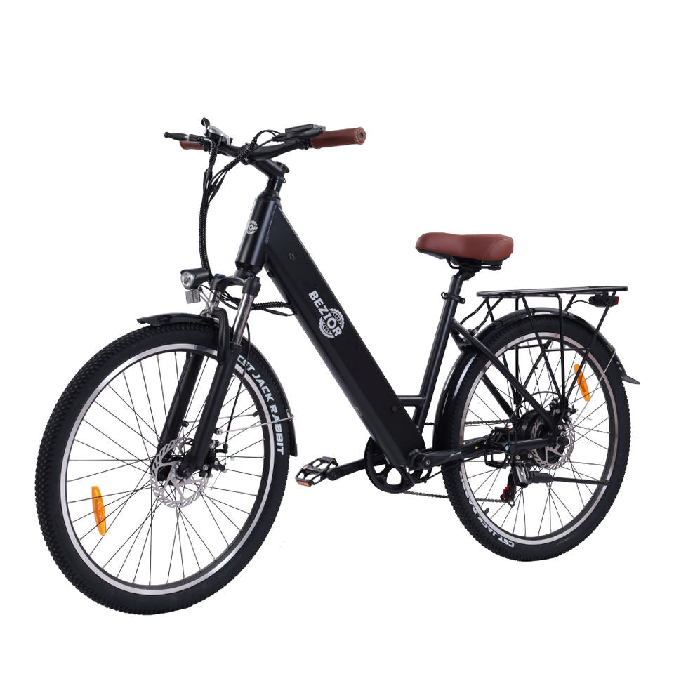 BEZIOR M3 26 inch woman step thru electric bike  Vintage Two-Seat Electric City Bicycle with 48V 500W Rear Motor and 10.4Ah Battery