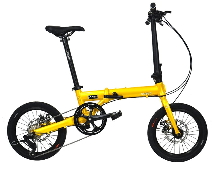 Road bike KOSDA 16-inch aluminum plating color ultra light folding bicycle 8-10 speed change system Kosda brand road bicycle
