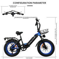 BLJ DP-2003 Electric Bicycle: 48V/500W E-Bike with Hydraulic Brake and LED Dashboard - Experience Power and Style