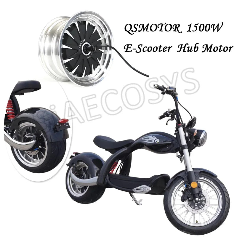 SiAECOSYS QSMOTOR 12x7.5inch 1500W 48V 55kph Hub Motor with EM50SP controller and kits for E-Scooter