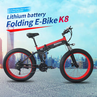 Keteles K8 1000W 48V 15AH Adult Folding Electric Bike 26 Inch Wheels 21 Speed Electric Mountain Bike Fat Tire  E-Bike