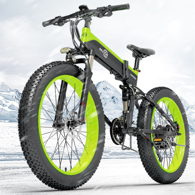 Ship From US EU Warehouse Bezior x1500 folding electric mountain bike 26 inch 40km/h 1500W 48V 13Ah fat tire off road snow beach electric dirt bike