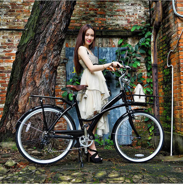 Vintage Beach Bike Women's City/Leisure Single Bicycle British Style Commuter Road Bike