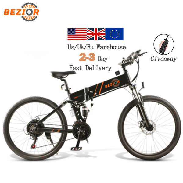 48V 500W Aluminum Alloy Frame Bezior M26 Electric Bike 26 Inch Shimano 21 Speed Foldable E Cycle City Bicycle
