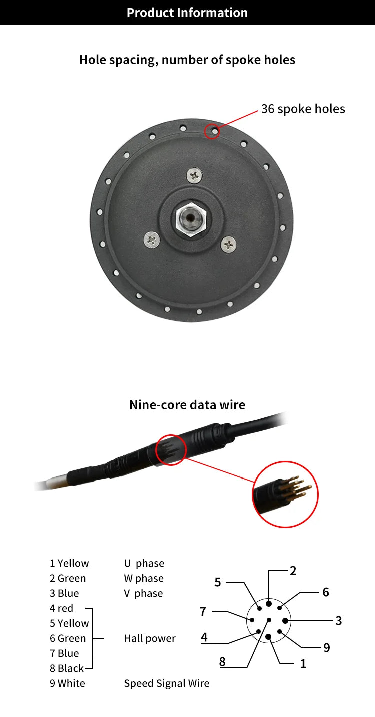 New LVBU Magnet 36v 350w 500w Brushless DC Ebike Electric Bicycle Hub Motor 36v 500W With Other Parts
