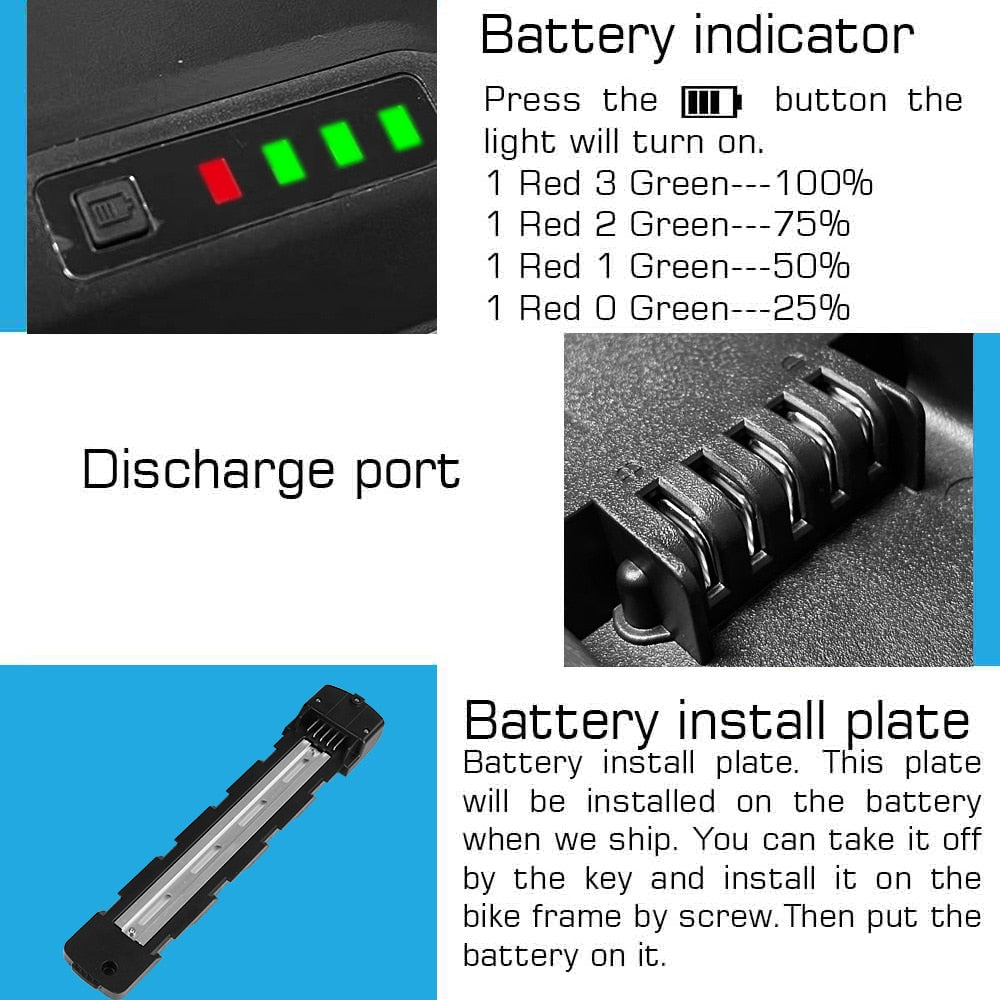 21700 Ebike Battery Pack with Samsung and LG Cells - 36V/48V/52V/60V/72V Options with Downtube Jumbo Polly for 500W-2000W Scooter and Electric Bike Conversion Kit