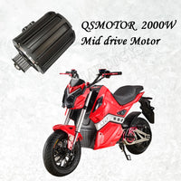 QSMOTOR 120 2kW 72V60KPH PMSM Mid Drive Motor Sprocket and Belt Type