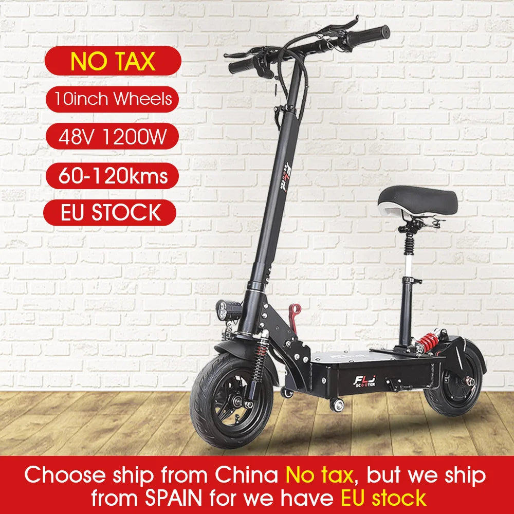 New FLJ SK1 1200W Electric Scooter with Seat 80-120kms Range electrico E Bike for adults lady student Scooter