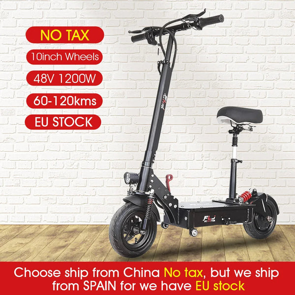 EU stock New FLJ SK1 1200W Electric Scooter with Seat 80-120kms Range electrico E Bike for adults lady student Scooter