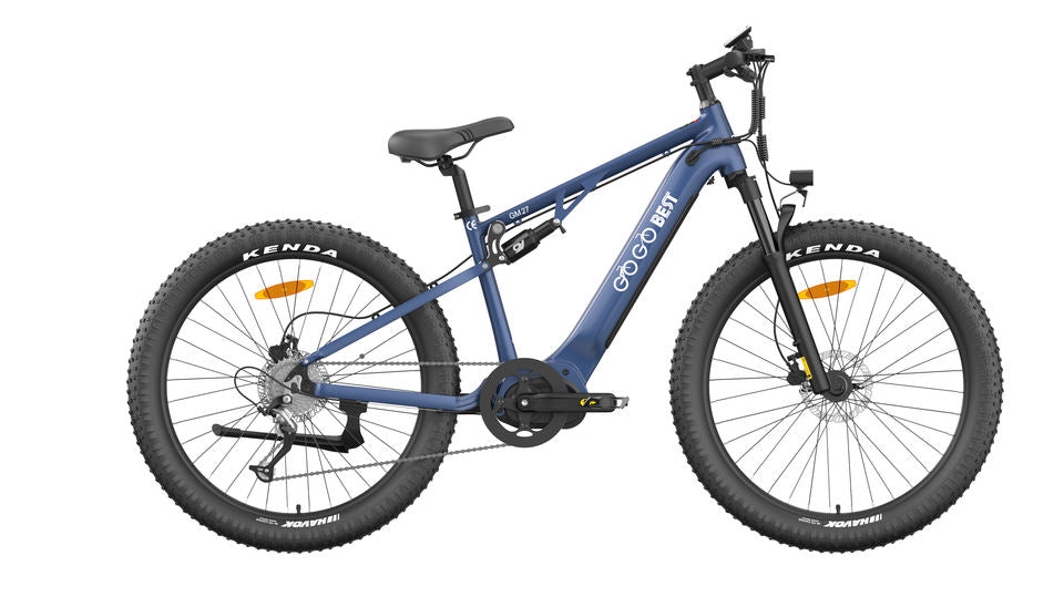 GOGOBEST GM27 Electric Moped Bike 350W Mid Drive Ebike with 48V 10Ah Battery and 27.5-Inch Fat Tire Mid Motor Electric Road Bicycle